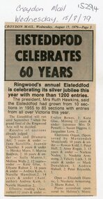 Newspaper, Ringwood Eisteddfod celebrates 60 years in 1979