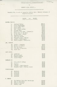 Programme, List of paintings for sale for benefit of Ringwood Elderly Citizens circa 1970
