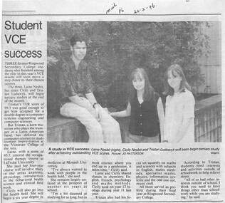 Newspaper, Ringwood Secondary College - Student VCE success - Mail 20-02-96, Page 6 - Picture Jo Patterson