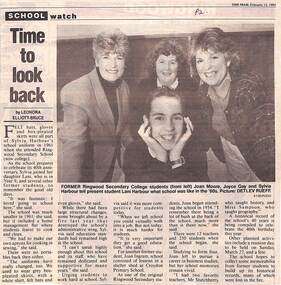 Newspaper, Ringwood Secondary College - SCHOOL watch - Time to look back, by Leonora Elliot-Bruce - The Mail, February 15, 1994, Page 2