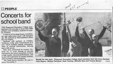 Newspaper, Ringwood Secondary College. PEOPLE - Concerts for school band - The Mail, 24-10-95 Page 35