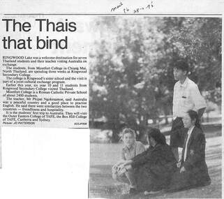 Newspaper, Ringwood Secondary College - The Thais that bind. The Mail, 28-11-95, Page 6