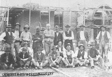 Photograph, Ringwood Primary School being constructed, 1921