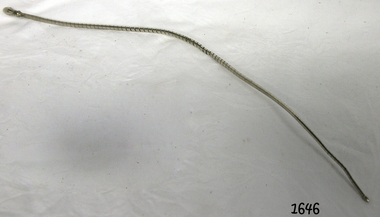 A snake like chain that is  thin long narrow spiral 