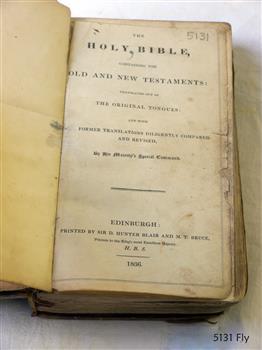 Printed publication details of Bible