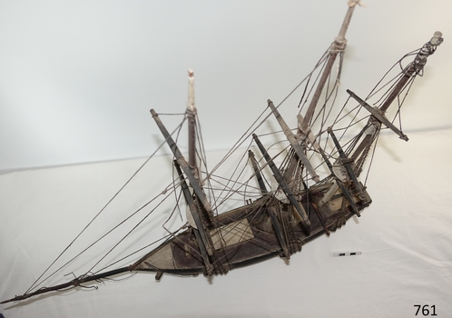 Masts and spars for the sails are clearly seen.