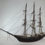 The image shows the whole port side of the ship, so the height of deck structures  can be compared with its hull.