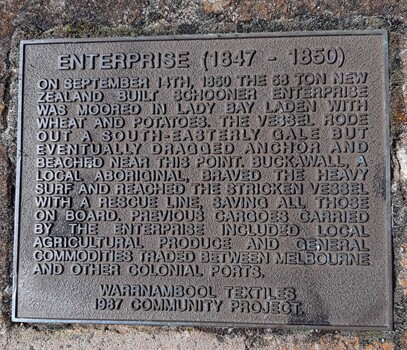 Text tells the story of the wreck of the Enterprise and the hero Buckawall