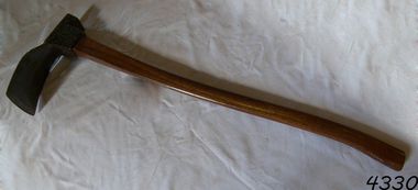 Tool with a head link and axe and a long shaped handle