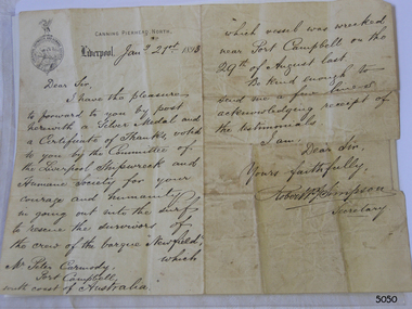 Document, 21/1/1893 (exact); Date letter was written