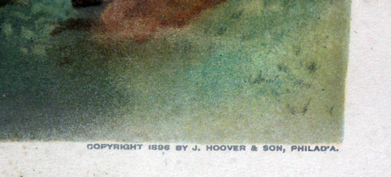 Printed text on base of the coloured print panel