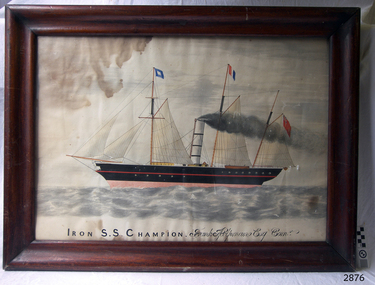 Painting - Lithograph, Iron  S.S. Champion Frank Helpmann Esq. Comr, 1853 or later