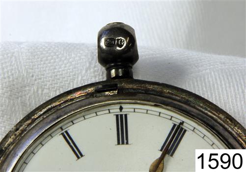 The small winder for the silver cased watch