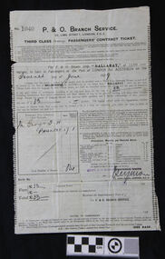 Rectangular form, black print on white paper, filled  out with handwritten details