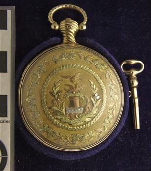 Watch has a winder on top that has a loop handle