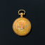 Intricate engraving on the back of the watch case