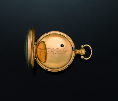 Inside back case has an engraving