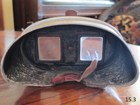 Close-up view of the inside of the metal viewing cup