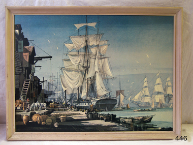 Picture of sailing ships at an unknown dock.