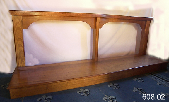 Upright rail and base in position with clear background