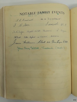 Printed title and lines with handwritten inscriptions