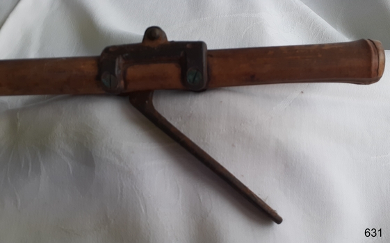 Lever action of the handle vied from the side