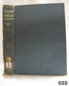 Book, Dictionary of Australian Biography Vol 1