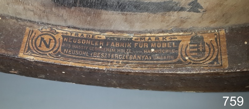 Rectangular label has maker's details