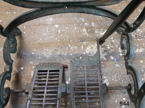 Ends of the metal treadle plates have a moulded maker's name