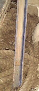 End of rocket's shaft is visible inside the channel of the rocket launching machine