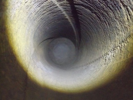 Round image of the inside of the cannon's barrel