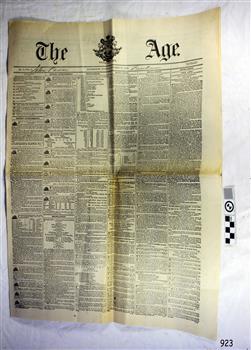 Large newspaper, cream paper with black print