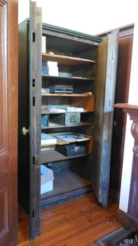 Shelves are inside the safe. There is a secure metal drawer fixed inside the safe. 