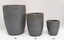 Set of three crucibles in a row, all different sizes