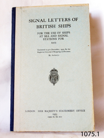 Book, Signal Letters of British Ships 1953