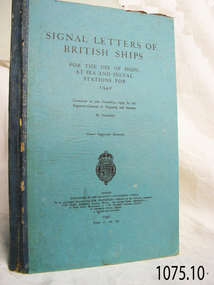 Book, Signal Letters of British Ships 1940