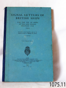 Book, Signal Letters of British Ships 1939