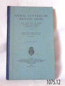 Book, Signal Letters of British Ships 1938
