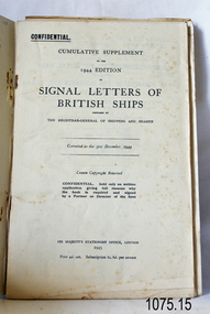 Book, Signal Letters of British Ships 1944