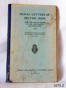 Book, Signal Letters of British Ships 1952