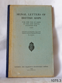 Book, Signal Letters of British Ships 1950