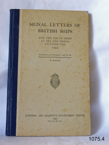 Book, Signal letters of British Ships 1949