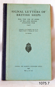 Book, Signal Letters of British Ships 1946