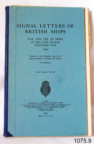 Book, Signal Letters of British Ships 1941