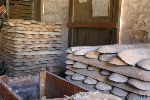 The ingots are stacked in rows of five or six