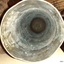 Shell on bench, view inside from mouth to base showing concentric lines in mouth and down sides