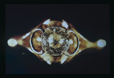 Diamond set into top of ring
