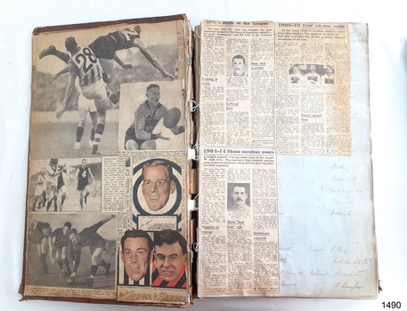 Clippings cover almost all of the first pates of the ledger