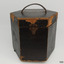 Closed carry case with metal closure and leather handl
