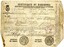 Certificate of Discharge with name of seaman, ship, date and other particulars filled in by hand with ink